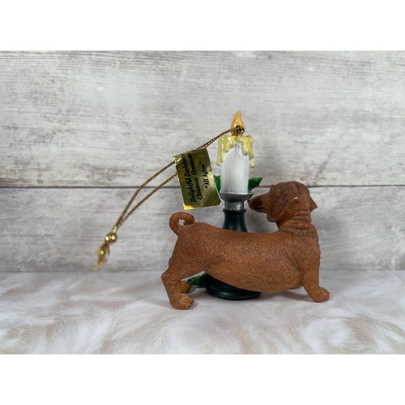 Danbury Mint Delightful Dachshunds Christmas Ornament All Aglow - Picture 3 of 6